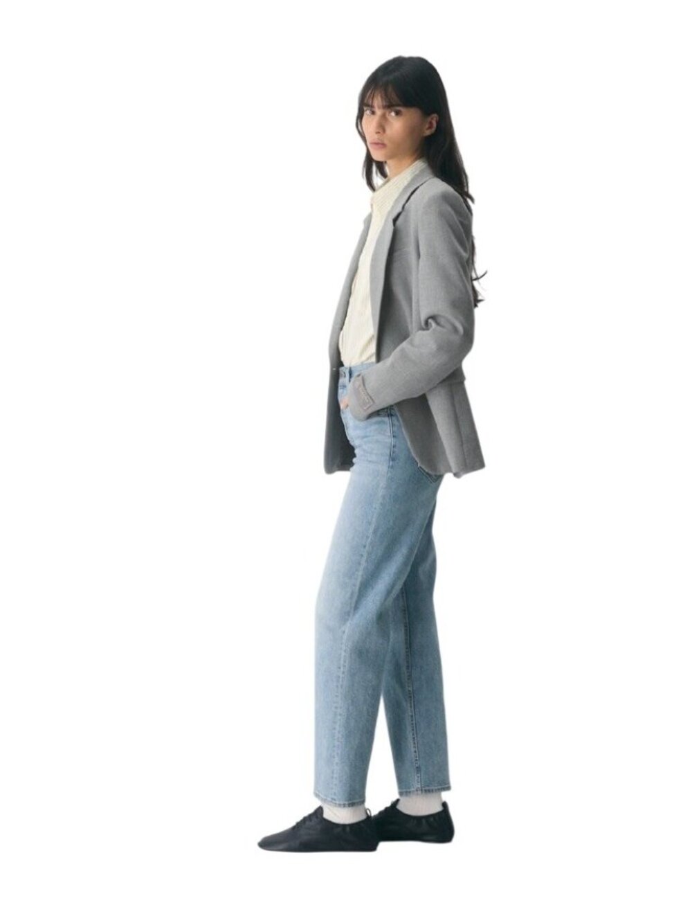 Aritzia Denim Forum The Arlo High Rise Straight Sz 28L Jeans Medium Washed Denim - Picture 14 of 16